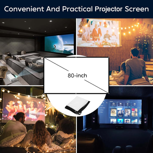 TMY Mini Projector, Upgraded Bluetooth Projector with Screen, 1080P Full HD Portable Projector