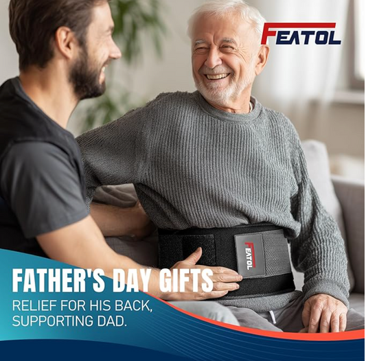 FEATOL Back Brace Support Belt-Lumbar Support Back Brace for Back Pain